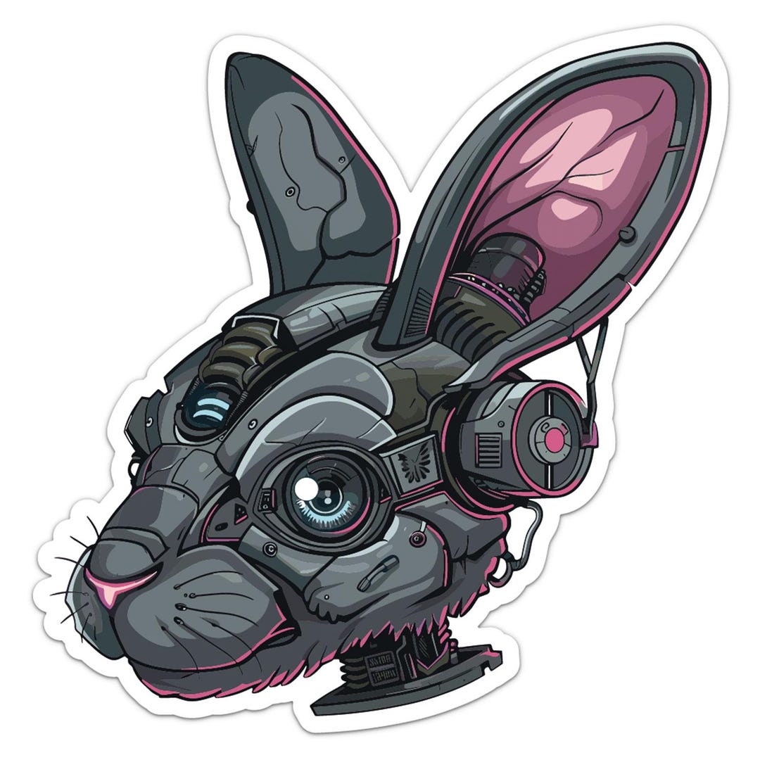 Biomechanical Rabbit Animal Robot Sticker Car Bumper Decal - Etsy