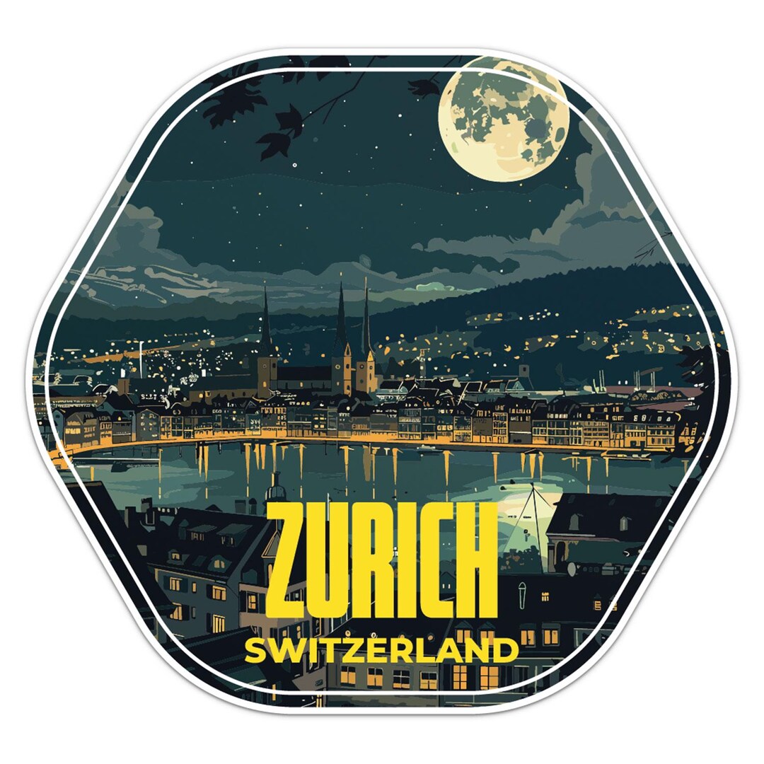 Switzerland Zurich Night City Sticker Car Bumper Vinyl Decal - Etsy