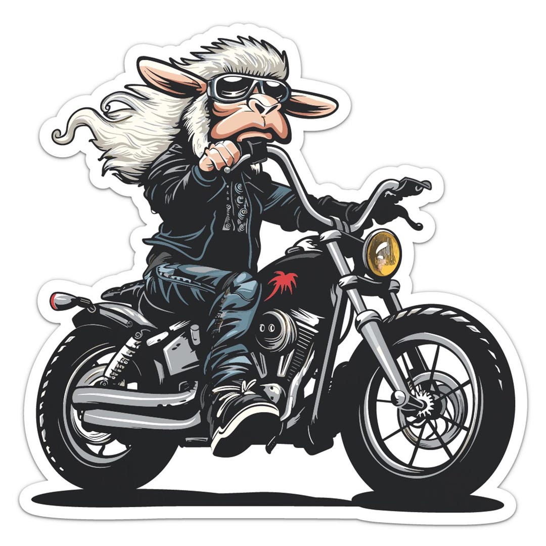 Biker Sheep Racing Animal Sticker Car Bumper Decal - Etsy