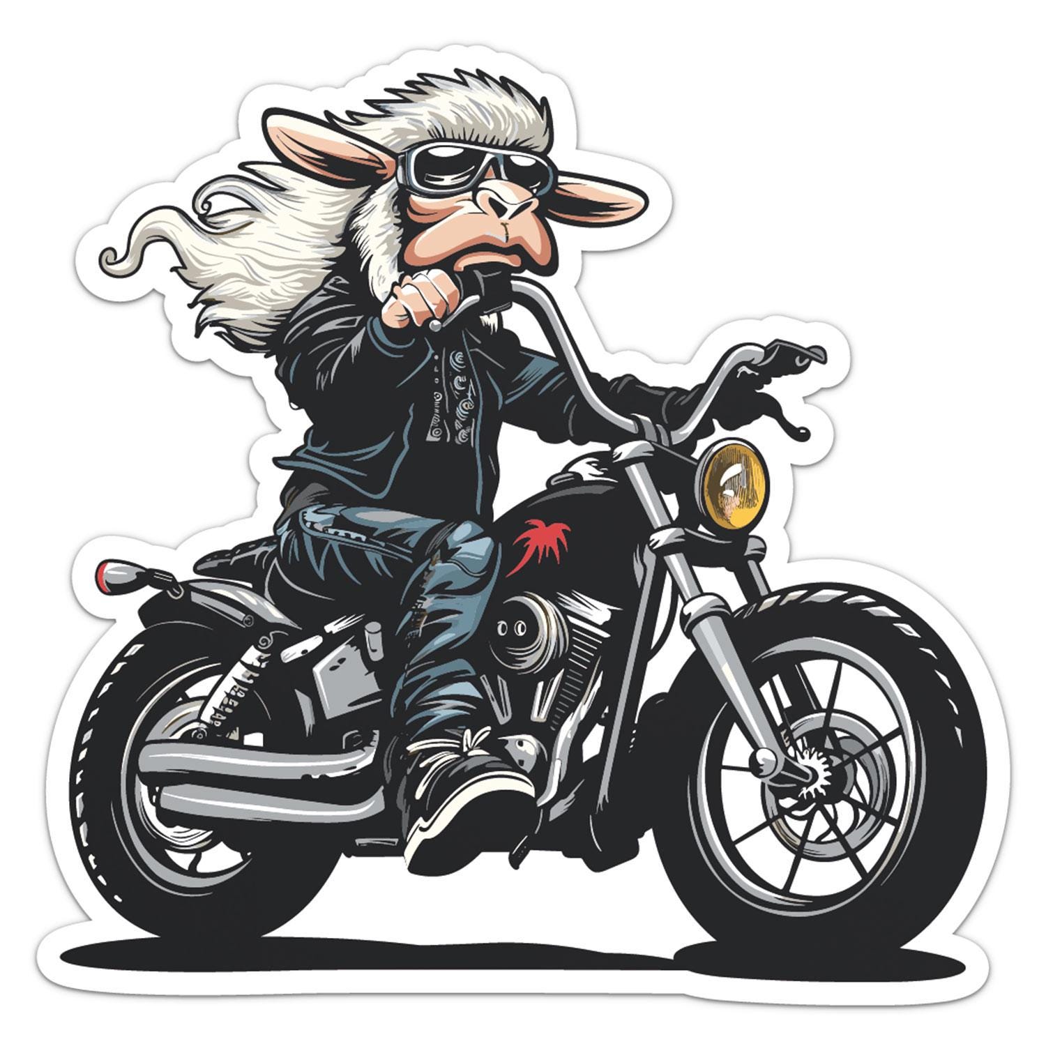 Biker Sheep Racing Animal Sticker Car Bumper Decal - Etsy