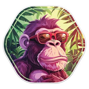 Cool Monkey Wild Animal Funny Sticker Car Bumper Decal