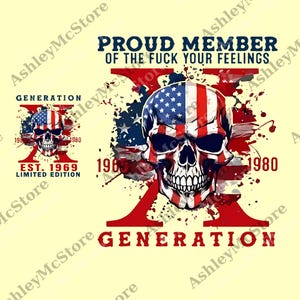 Custom Gen X Skull New Version 2 png, Gen X Raised On Hose Water And Neglect png, Vintage Inspired png
