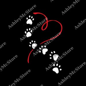 Dog Paw With Heart png, Dog Lover Gift for Women, Paw Print png, Pet Lover png, Dog Mom Tee, Animal Lover Gift, Cat Lover Gift