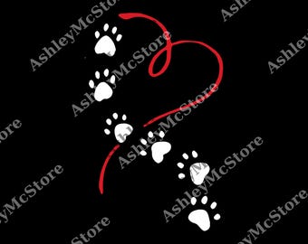 Hondenpoot met hart png, hondenliefhebber cadeau voor vrouwen, pootafdruk png, dierenliefhebber png, hond moeder T-shirt, dierenvriend cadeau, kattenliefhebber cadeau