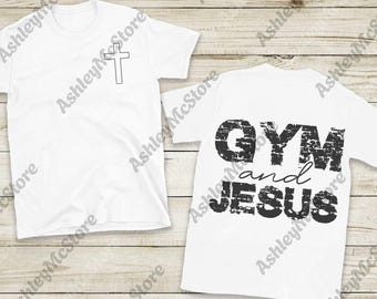 Fitnessstudio und Jesus png, 2-seitig png, Gym Pump Cover, christliches Fitnessstudio digital, Fitness-Studio png, Bodystocking Pump Cover, Frau Gottes png