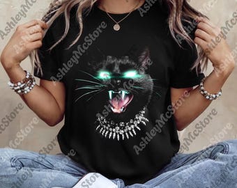 Dark Cat Graphic png, Funny Black Cat Digital For Women Men, Trendy png