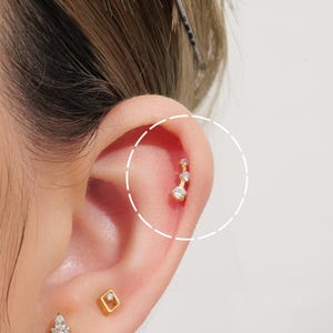 20G/18G/16G Tiny CZ Climber Push Pin Labret • Threadless Flat Back Earring • Tragus Stud • Flat Back Stud • Helix Stud • Cartilage Stud