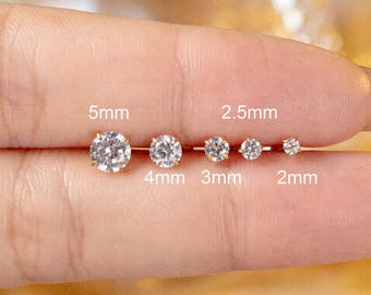 Titan Labret Ohrstecker, fadenlose Push Pin Ohrringe mit flacher Rückseite, winzige Tragus Ohrring, weiter vorne Helix Ohrring, Tragus Piercing Bolzen