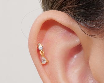 20G / 18G / 16G Cz Labret • Flacher Rücken Ohrring • Tragus Bolzen • Flacher Rücken Bolzen • Helix Ohrstecker • Knorpel Ohrstecker