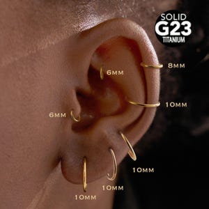 20G/18G/16G Titanium Hinge Hoop • Hinged Segment Nose Ring • Septum Clicker Ring • Cartilage Hoop • Nose Ring • Helix Earring Hoop