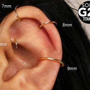20G/18G/16G Titanium Hinge Hoop • Hinged Segment Nose Ring • Septum Clicker Ring • Cartilage Hoop • Nose Ring • Helix Earring Hoop