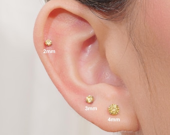 Olivgrüne CZ Titan Labret Ohrstecker, Push Pin flache Rückseite Ohrringe winzigen Tragus Ohrring, vorne Helix Ohrring, Tragus Piercing Bolzen