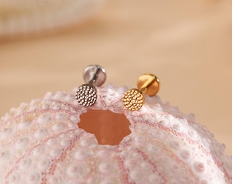 Titanium Tiny Spot Disc Stud Earring Threaded Labret • Flat Back Earring • Tragus Stud • Helix Stud • Cz Stud • Cartilage Stud • Nose Stud