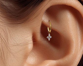 20G/18G/16G Titan Huggie Huggie Hoop Ohrring, Knorpel/Conch/Helix Ohrring • Muschel Piercing
