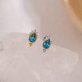 Titanium Blue Bubble Earrings Threaded Labret • Flat Back Earring • Tragus Stud • Helix Stud • Cz Stud • Cartilage Stud • Nose Stud