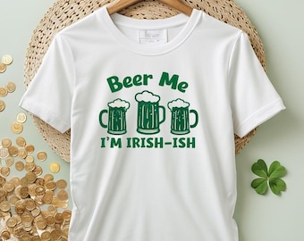Beer Shirt for St Patricks Day, Unisex Jersey Short Sleeve Tee with Shamrock Swag, Drinking Gear, Irish Swag, St Paddy's Day Apparel, Lucky