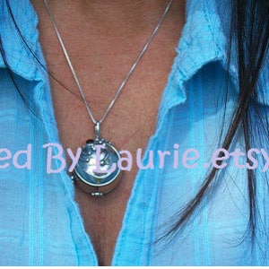 Sterling Sliver Elena Flat Back Locket with Chain- Pre Order