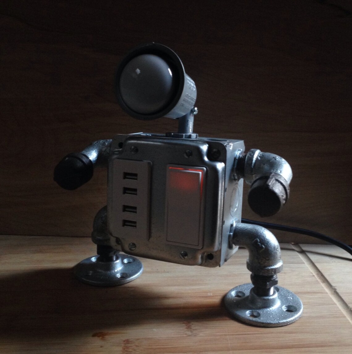 Robot Lamp (mr. I Have 4 USB Outlets) - Etsy