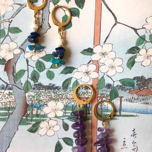 Small natural stone hoops