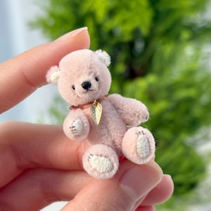 Emotional Support Teddy – Small Handmade Miniature Teddy Bear, OOAK Animal Toy, Traditional Artist Bear