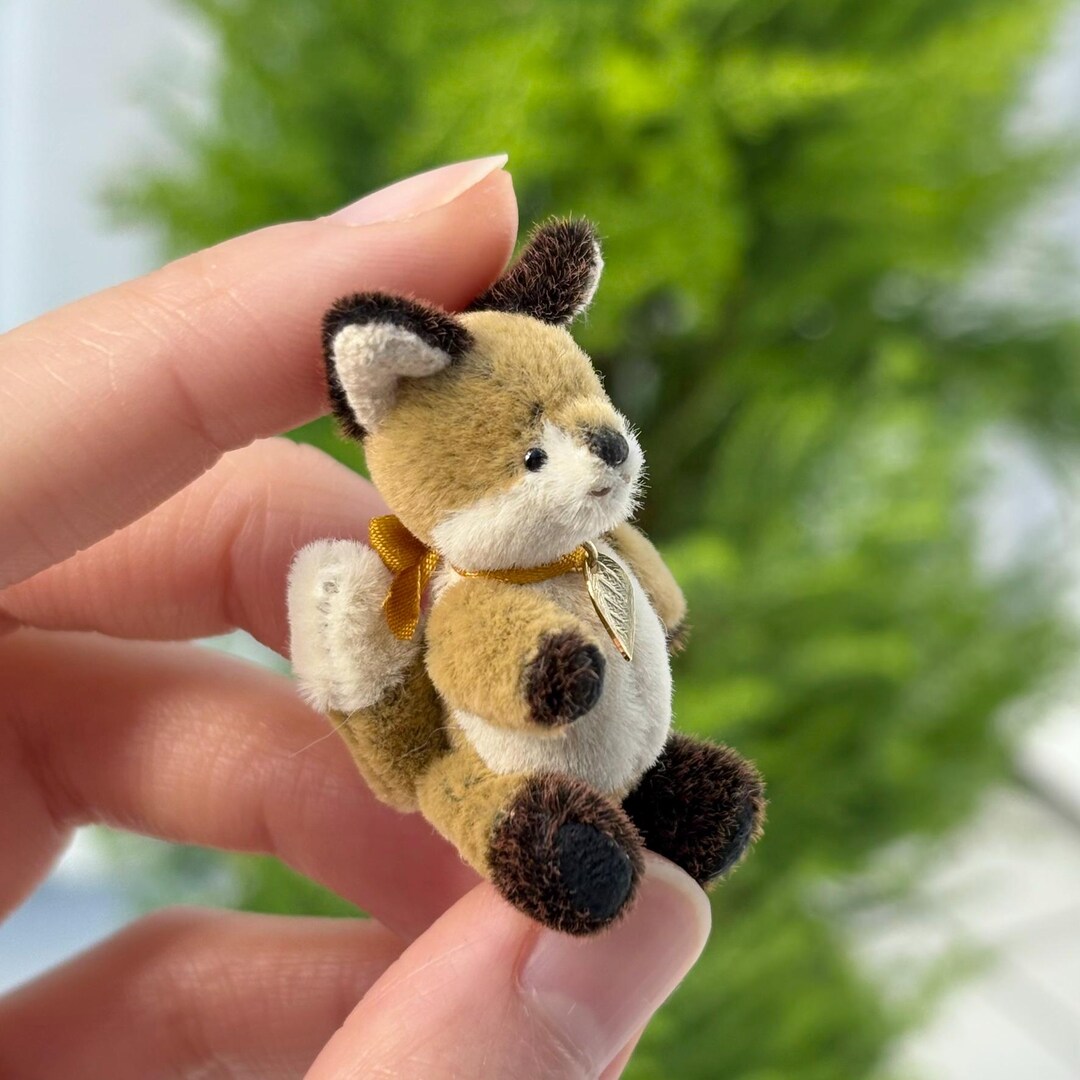 Fox Plush, Miniature Fox, Tiny Fox With Red Heart – Handmade, Miniature ...