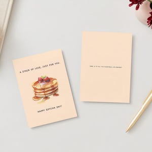 Adoption Day Grußkarte, Stapel von Liebe, Pfannkuchen, 5 x 7 flaches Blatt, digitaler Download, printable
