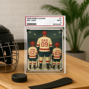 Plaque de bloc acrylique personnalisée pour papa n ° 1, carte à collectionner, cadeau de fête des pères pour amateur de hockey, joueur de hockey, cadeau pour mari de hockey