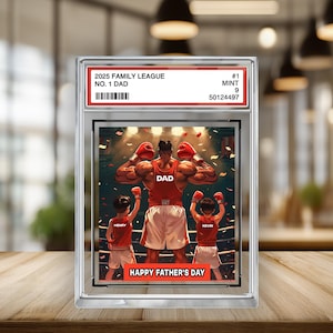 Boxen Nr. 1 Papa personalisierte Sammelkarte Acrylblock Plakette, individuelles Vatertagsgeschenk von Kind, Sport Papa Andenken, Papa & KidS Decor