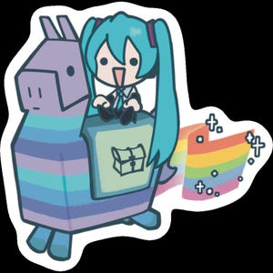 MIKU x FORT (inspired) glitter diecut