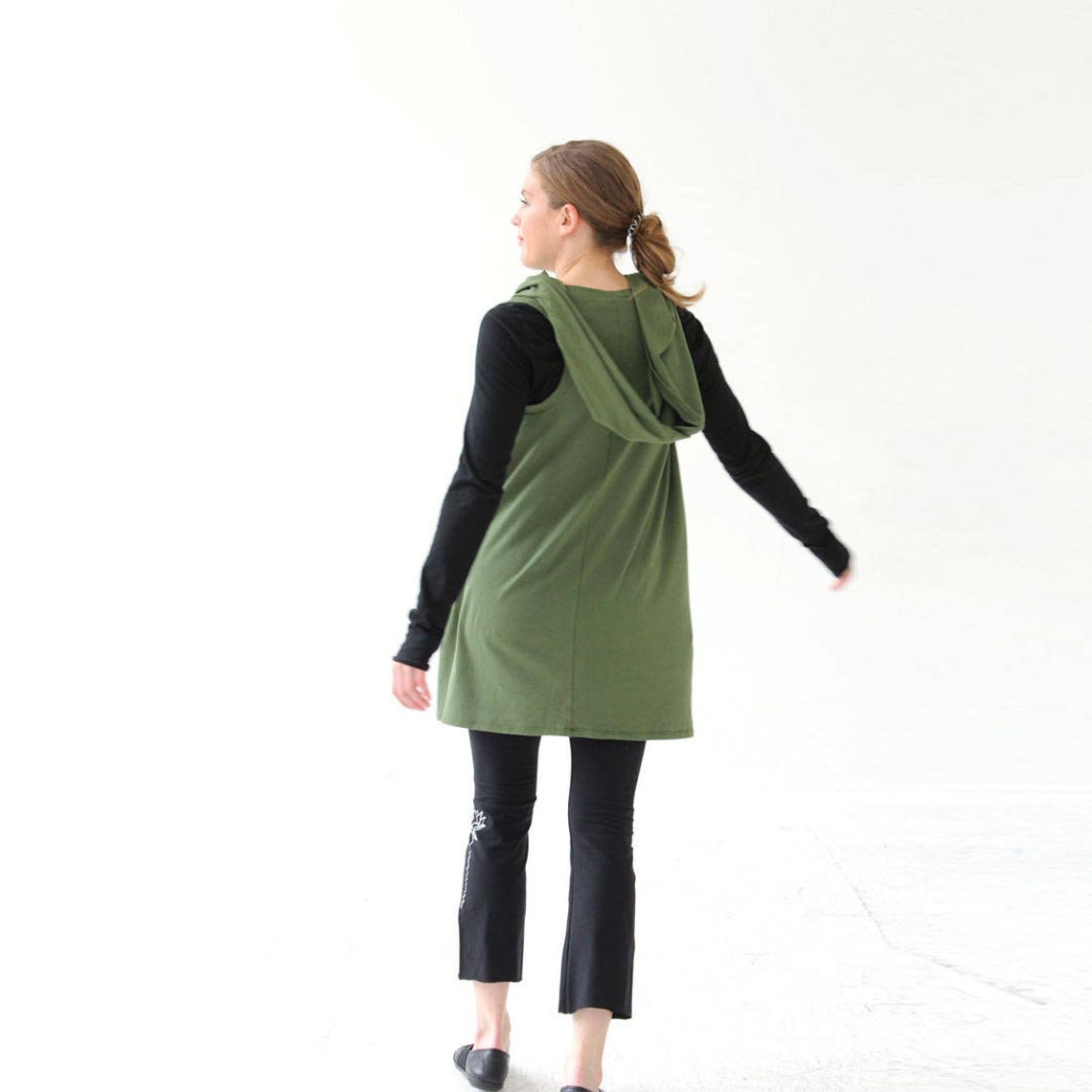 Green Racerback Cotton Tunic Breast Feeding Dress Breast Etsy