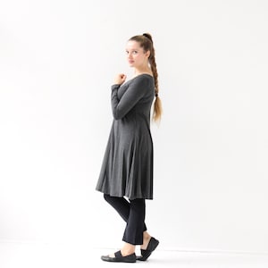 jersey a line swing dress Custom Made To Order bespoke Women Jersey Patchwork A-Line Swing Dress A226
