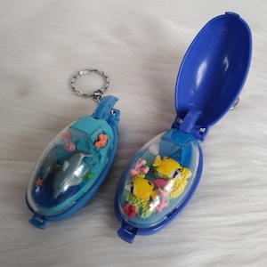 Vtg 1993 Takara Pocket Critters Keychain Dolphins & Coral Life