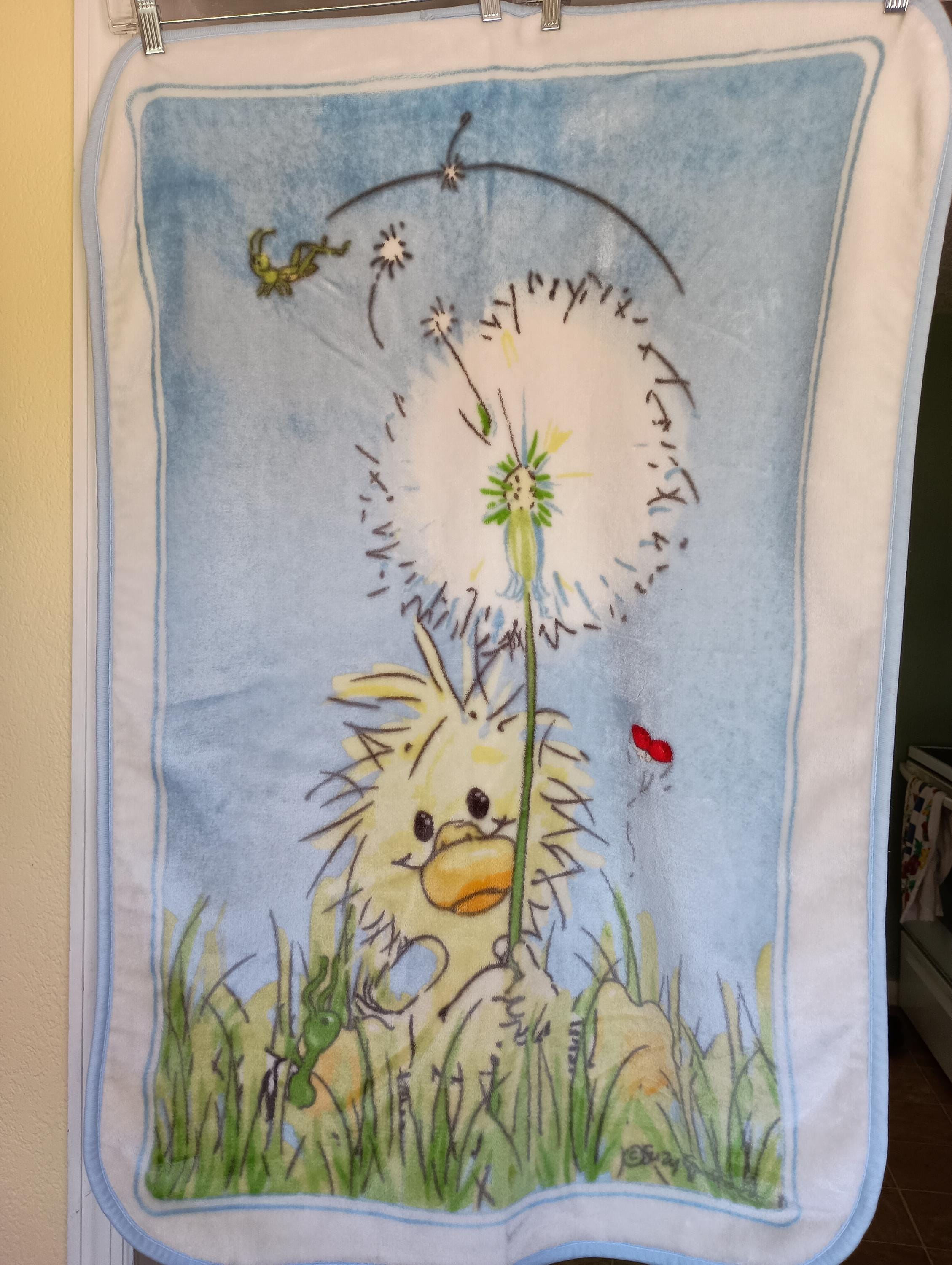 Vintage Little Suzy s Zoo Witzy Duck Dandelion Soft Plush Baby Blanket Gerber Etsy