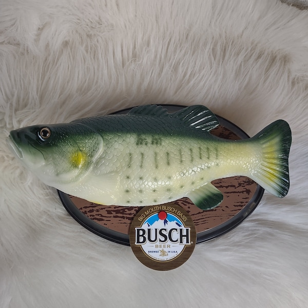 RARE Anheuser Busch Beer Big Mouth Billy Bass Singing Fish Sign Sings Moves WKG