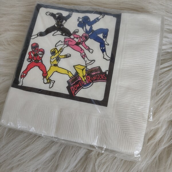 Vintage 1994 Mighty Morphin Power Rangers Party Napkins Birthday Supplies Saban