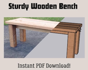Sturdy Wood Bench Plans - PDF Plan Download - DIY, Efficient Design, and Instant Download.