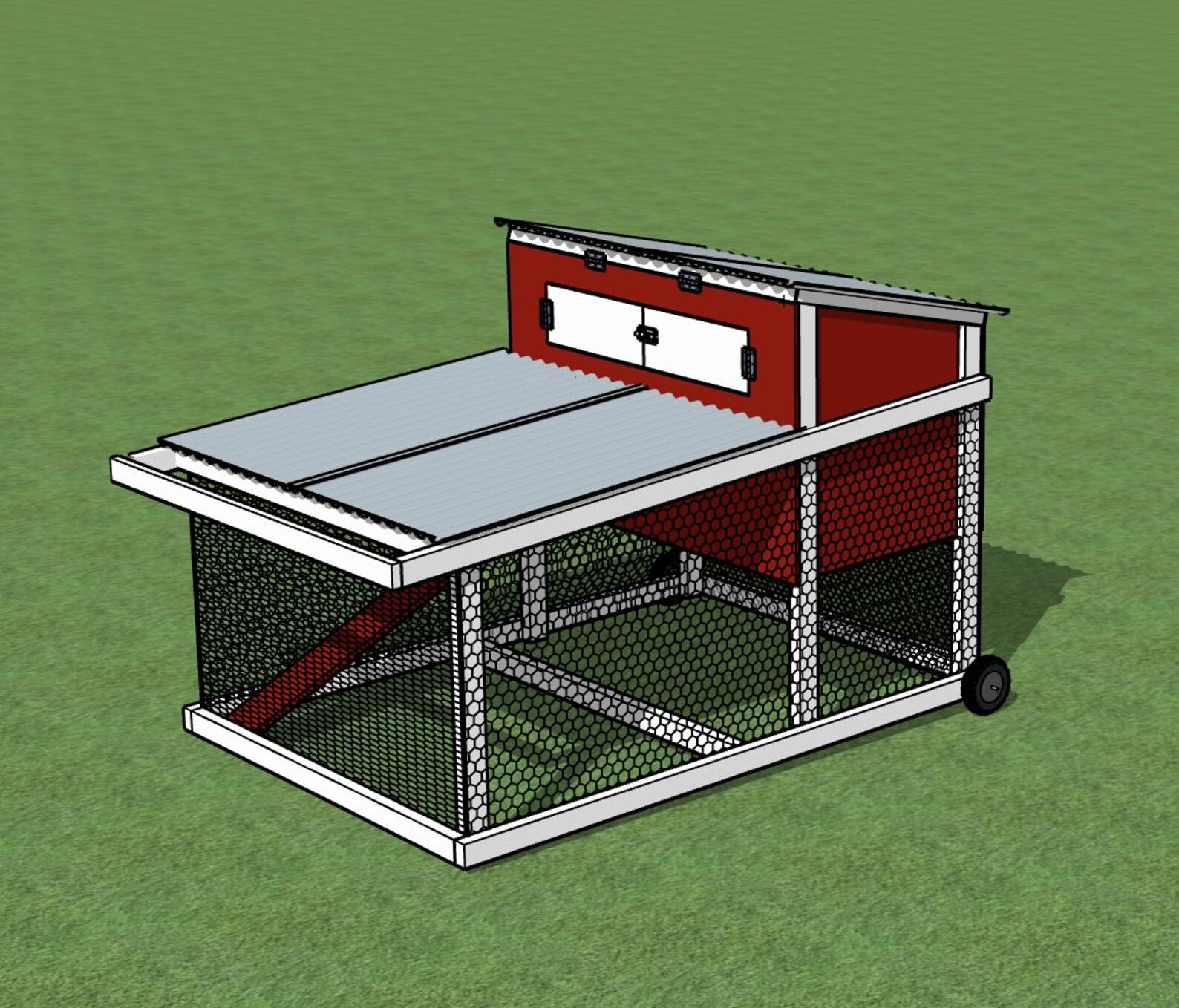 Chicken Tractor Plan Set-mobile Coop With Wheels Step-by-step Video ...