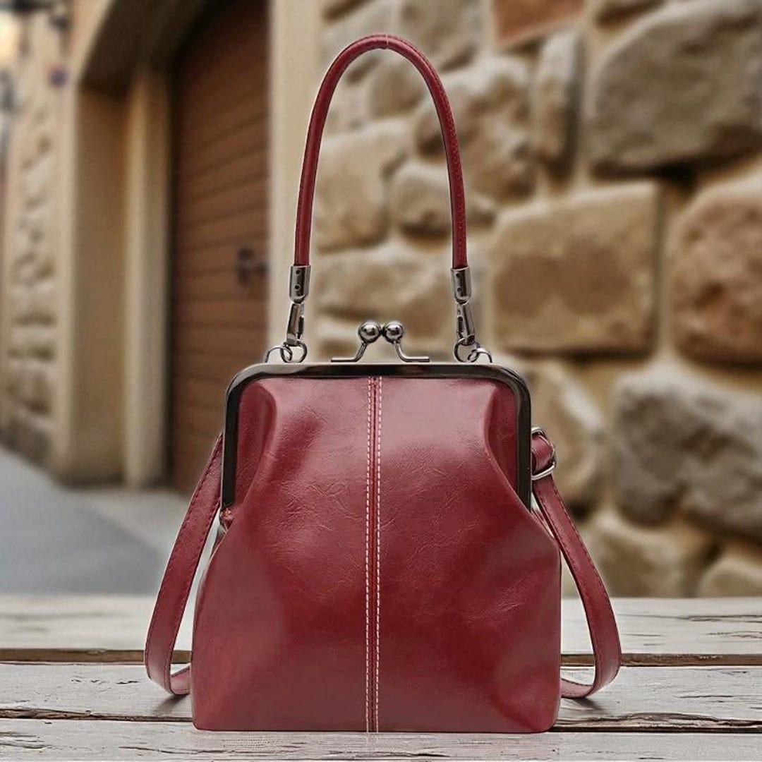 Classy Women’s Vintage Clasp Handbag – Elegant Top Handle Purse for ...