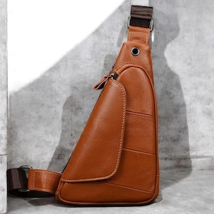 vintage sac à bandoulière en cuir de vachette véritable bandoulière de voyage réglable travail durable randonnée week-end sac de poitrine unisexe pour homme cadeau fête des pères