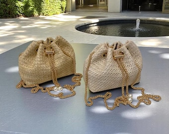 Bolso de hombro de paja bohemio, bolso cruzado tejido de verano, bolso de viaje para la playa, bolso de mano natural informal para mujer, bolso de vacaciones, bolso de mujer de tendencia.
