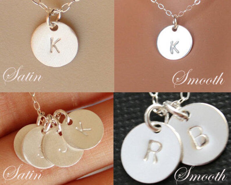 Birthday gift engraved monogrammed Disk Customized Two Initial Disks Necklace All Sterling Silver Mom/'s Necklace personalized necklace
