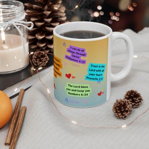 Bible Verses Ceramic Mug 11oz | Bible Verse Mug | Inspirational Scripture Mug | Religious Mug | Christian-Faith Based