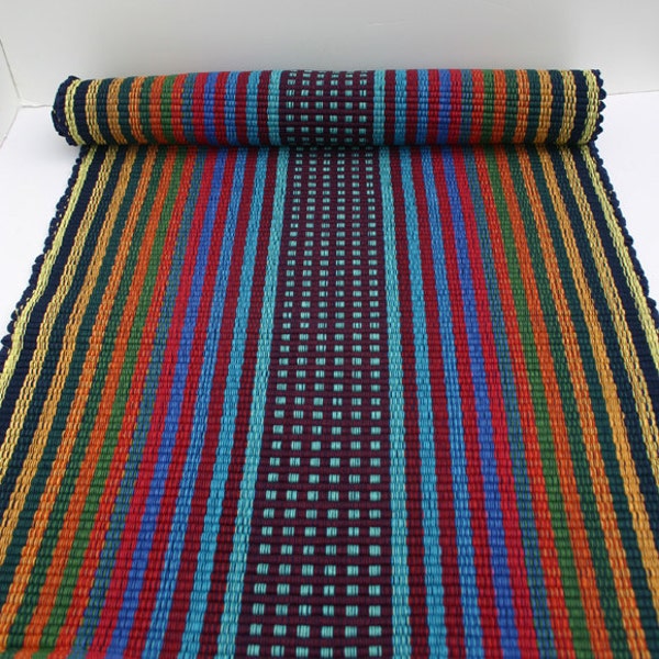 Cotton Rag Rug Runner in Crayola Colors 2' x 6'