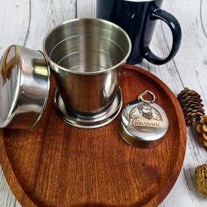Taza telescópica portátil de acero inoxidable, taza para enjuague bucal, taza de agua para acampar al aire libre