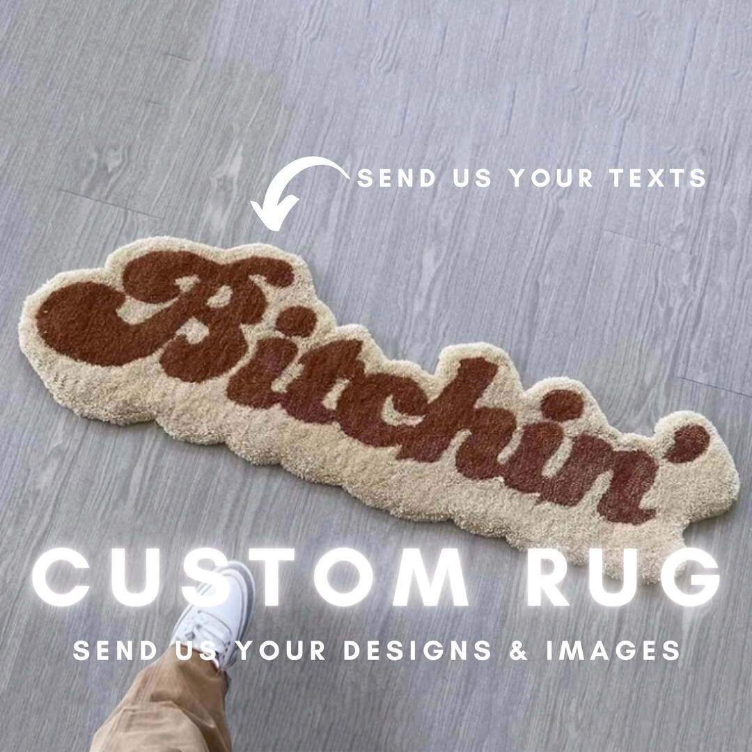 Custom Name Tag Tufted Rugs Design • Name Text Tufting Rug ...