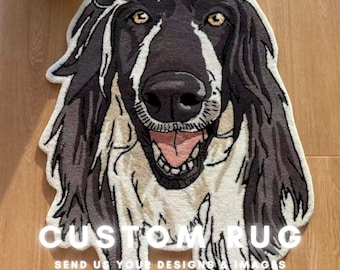 Custom Hand Tufted Rug Design | Personalized Shape Rug | Anime Tufted Rugs | Customized Pet Dog Cat Portrait Rug | Handmade Pet Face Rug