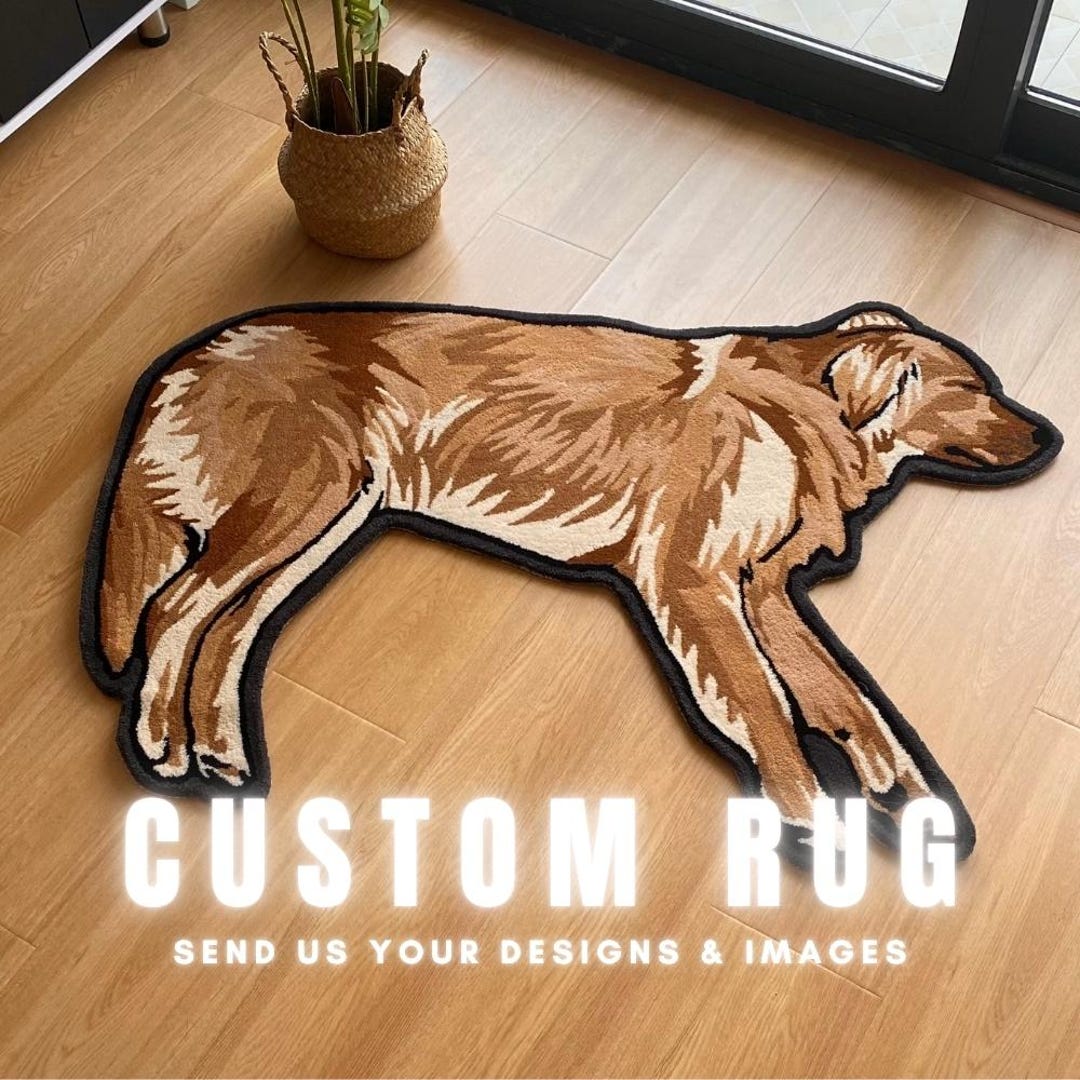 Dog Rugs Custom Custom Hand Tufted Rug Design | Personalized Shape Rug | Anime Tufted ...