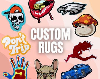 Custom Tufted Design Rugs | Customized tufting Shape Size Anime Rug | Personalized tuft Area Rug | Floor Carpet | Bedroom Living Area Rug
