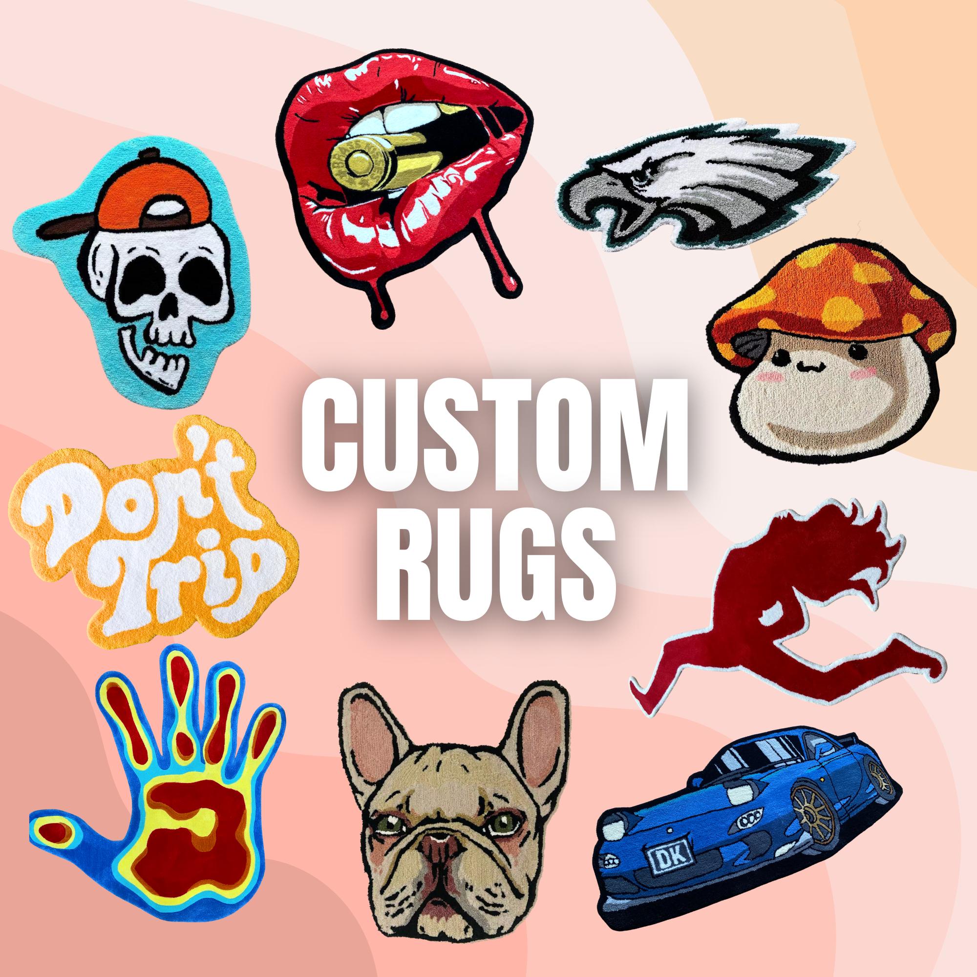 Custom Tufted Design Rugs Customized tufting Shape Size Anime Rug Personalized tuft Area Rug Floor Carpet Bedroom Living Area Rug
