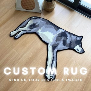 Custom Hand Tufted Rug Design | Personalized Shape Rug | Anime Tufted Rugs | Customized Pet Dog Cat Portrait Rug | Handmade Pet Face Rug